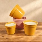 Medium Terracotta Ribbed Ceramic Pot Set