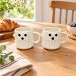 Black Dot Face Ceramic Mug