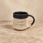 Black Geometric Band Ceramic Mug
