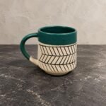 Black Geometric Band Ceramic Mug - Image 2