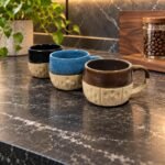 Blue Beige Textured Ceramic Mug