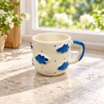 Blue Floral Ceramic Mug Set