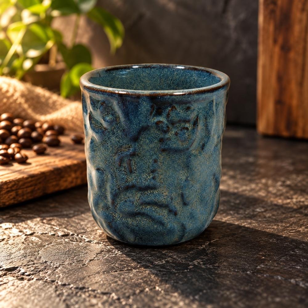 blue-gray-textured-ceramic-mug-01-tcc-144 Blue Gray Textured Ceramic Mug - Image 1