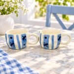 Blue Patchwork Floral Ceramic Mug