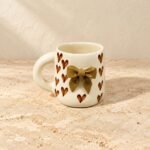 Brown Heart Bow Ceramic Mug - Image 2