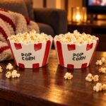 Classic Striped Ceramic Popcorn Tub