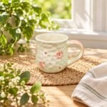 Cream Pink Blossom Ceramic Mug Set - Image 2
