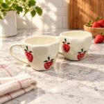 Cream Red Strawberry Ceramic Mug - Image 2