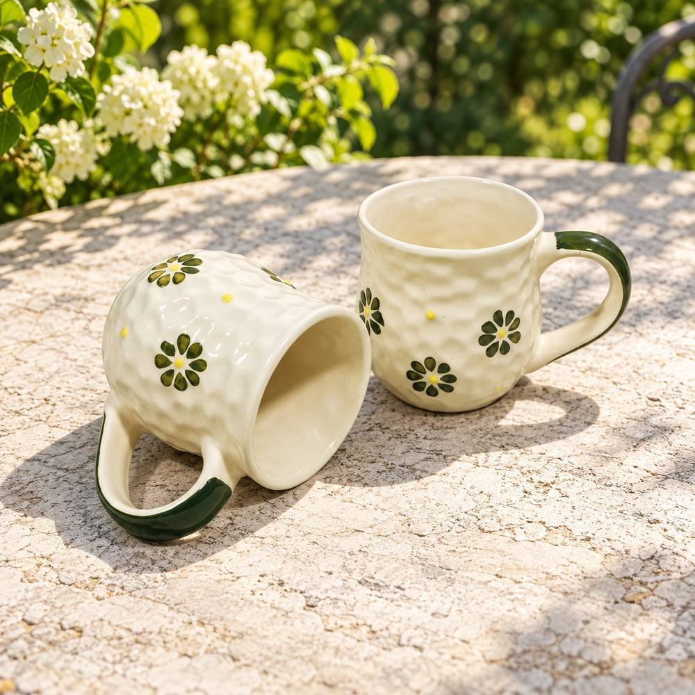 cream-yellow-daisy-ceramic-mug-01-tcc-079 Cream Yellow Daisy Ceramic Mug - Image 1