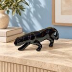 Crouching Panther Ceramic Figurine