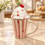 Cupcake Design Ceramic Mug With Lid - Image 2