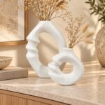 Face Profile Loop Ceramic Vases Set of 2