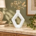 Faceted Diamond Loop Ceramic Vase