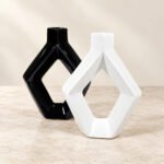 Faceted Diamond Loop Ceramic Vase - Image 2