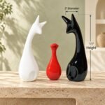Fork Neck Ceramic Vases Set of 3 - Image 3