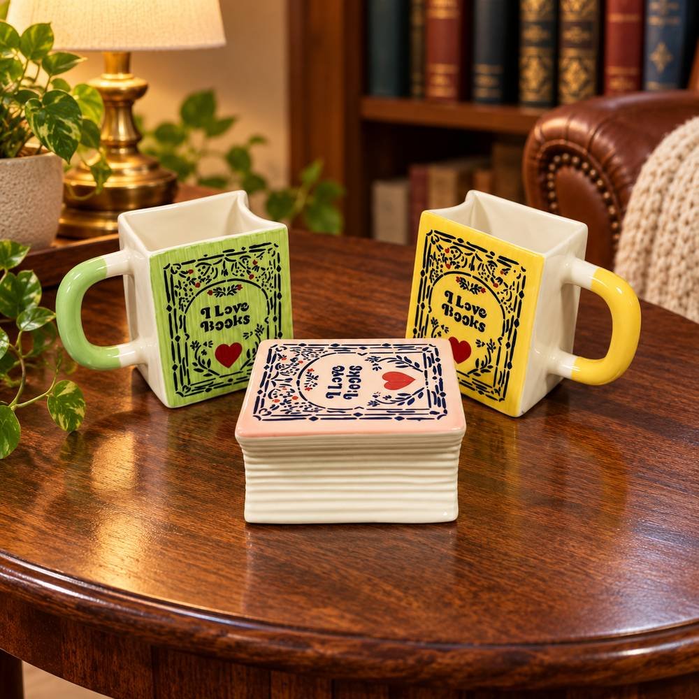 green-i-love-books-ceramic-mug-01-tcc-078 Green I Love Books Ceramic Mug - Image 1