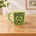 Green I Love Books Ceramic Mug - Image 2