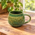 Green Mottled Glaze Ceramic Mug