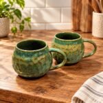 Green Mottled Glaze Ceramic Mug - Image 2