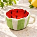Green Red Watermelon Ceramic Bowl - Image 2