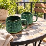 Green Turquoise Textured Ceramic Mug