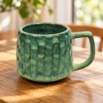 Green Turquoise Textured Ceramic Mug - Image 2