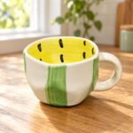Green Watermelon Stripe Ceramic Cup - Image 2