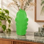 Leaf Relief Ceramic Vase