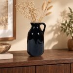 Loop Handle Ceramic Pitcher Vase