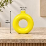 Multicolor Medium Circular Ring Ceramic Vase - Image 3