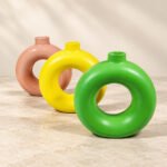 Multicolor Medium Circular Ring Ceramic Vase - Image 2