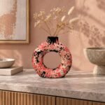 Mottled Glaze Ring Ceramic Vase