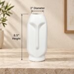 Narrow Mouth Face Ceramic Vase - Image 3