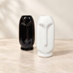 Narrow Mouth Face Ceramic Vase - Image 2