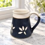Navy Floral Ceramic Mug - Image 2