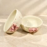 Pink Bow Ceramic Bowl Set