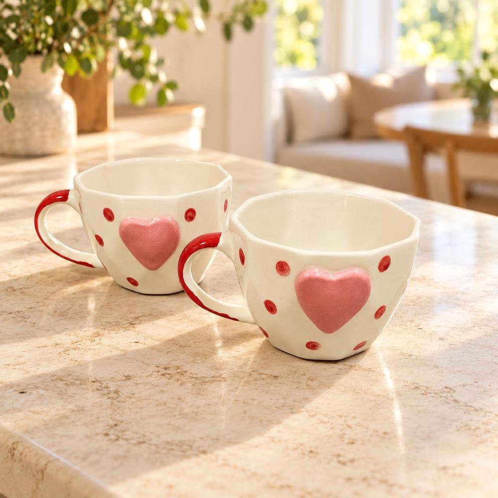 pink-heart-ceramic-mug-set-01-tcc-050 Pink Heart Ceramic Mug Set - Image 1