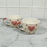 Pink Heart Ceramic Mug Set - Image 2