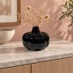 Pumpkin Shape Ceramic Bud Vase