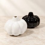 Pumpkin Shape Ceramic Bud Vase - Image 2