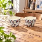 Red Blue Wave Ceramic Cup
