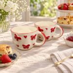 Red Bow Butterfly Ceramic Mug