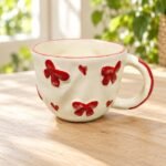 Red Bow Butterfly Ceramic Mug - Image 2