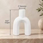 Ribbed Arch Ceramic Vase - Image 2