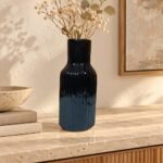 Ribbed Bottle Ceramic Vase