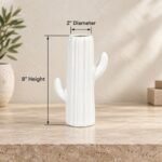 Ribbed Cactus Ceramic Vase - Image 2