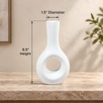 Round Window Long Neck Ceramic Vase - Image 3