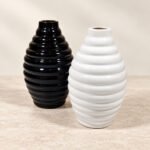 Rounded Ribbed Ceramic Vase - Image 2
