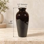 Rounded Shoulder Ceramic Bottle Vase - Image 3