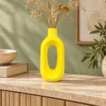 Multicolor Short Oval Loop Ceramic Vase